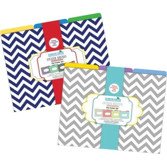 Barker Creek Chevron Letter-Size File Folders Multi-Design Set 24 per Set: Paper, Top Tab, Non-Pronged, 50 Sheet Capacity image {3}