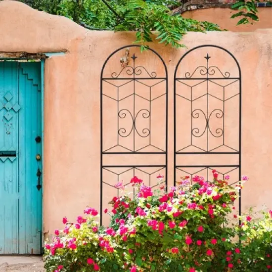 Dolonm Sleek Black Trellis Set 4 Pack - Create Privacy Screens or Plant Arches, No-Tool Assembly, Target Exclusive image {4}