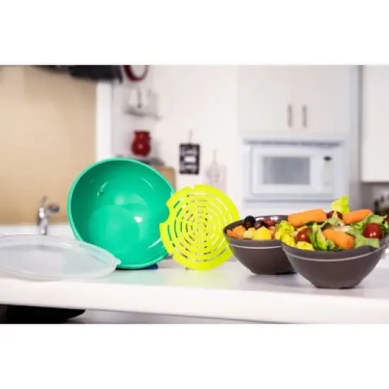 Jokari Fruit and Vegetable Salad Storage Bowl with Slotted Strainer Base Comes with Sealed Lid image {1}