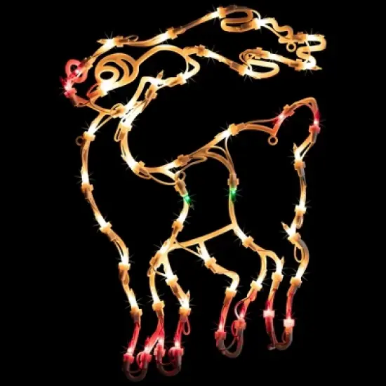 Northlight Lighted Reindeer Christmas Window Silhouette - 18" - White - Multicolor Lights image {1}
