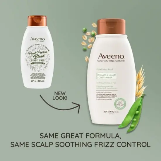 Aveeno Strength & Length Plant Protein Blend Vegan Formula Conditioner - 12 fl oz image {2}