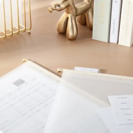 U Brands 5ct Frosted Poly Hanging File Folder with Gold Rods image {1}