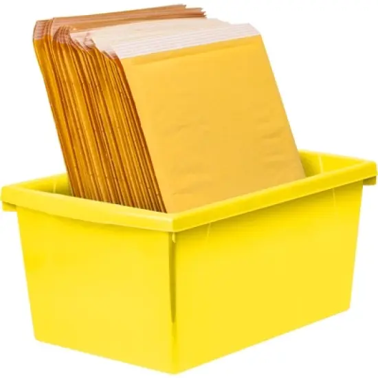 Storex Medium Classroom Storage Bin, Yellow image {2}