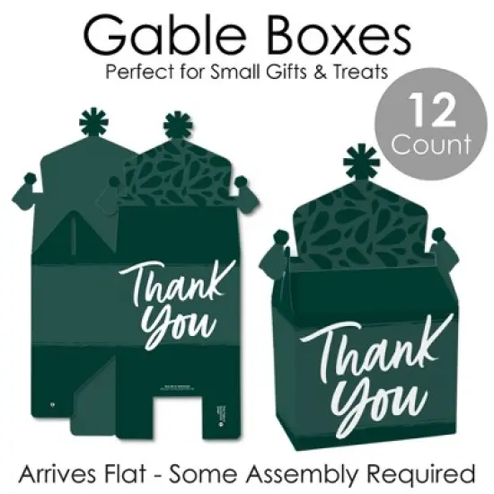 Big Dot of Happiness Emerald Elegantly Simple - Treat Box Party Favors - Guest Party Favors Goodie Gable Boxes - Set of 12 image {4}