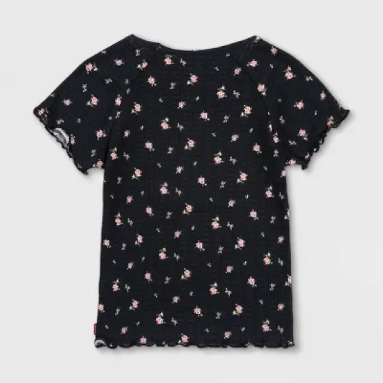 Levi's&reg; Girls' Ruffle Hem Short Sleeve T-Shirt - Black image {1}