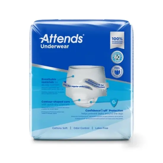 Attends Advanced Super Plus Unisex Protective Underwear with Tear Away Seams image {2}