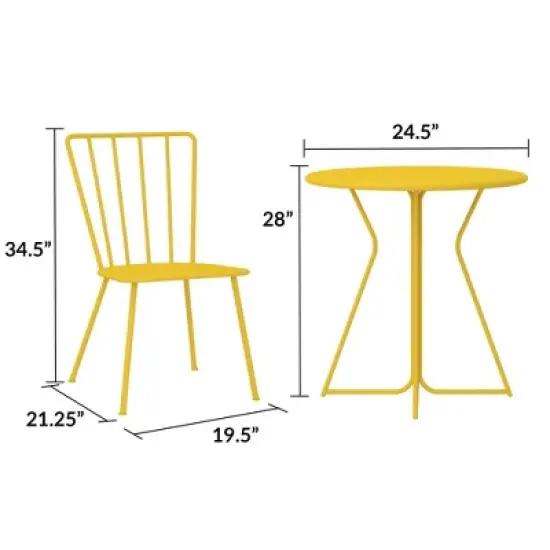 Heidi 3pc Indoor/Outdoor Patio Bistro Set - Novogratz image {8}