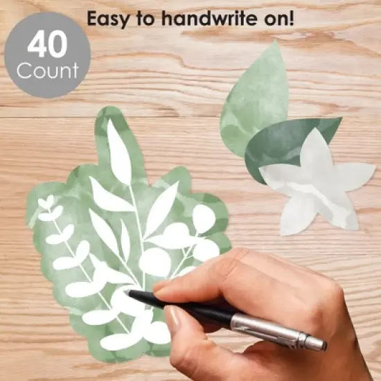 Big Dot of Happiness Eucalyptus Greenery - DIY Classroom Decorations - Bulletin Board Cut-Outs - Set of 40 image {1}