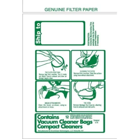 EnviroCare Replacement Vacuum Cleaner Dust Bags Made to Fit TriStar and Compact Canisters 36 pack image {1}
