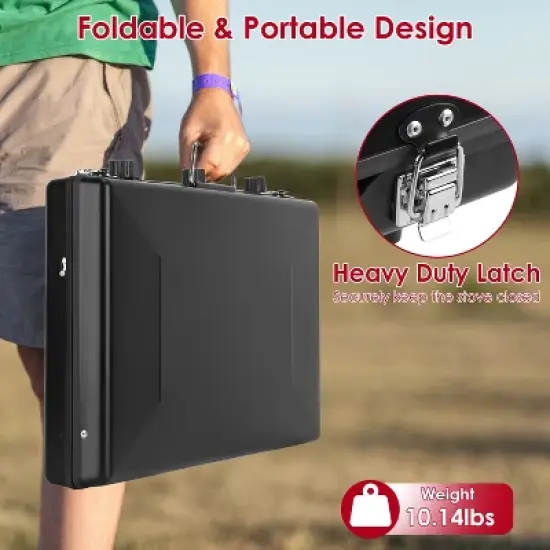 KTMBDW 3-Burner Propane Camping Stove 20000 BTUs, Portable Camp Stove with 3 Adjustable Burners and Push-Button Instant Ignition, Black image {8}