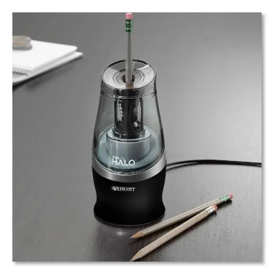Westcott Halo Colored Pencil Non-Stick Electric Sharpener AC-Powered - Black/Silver image {3}