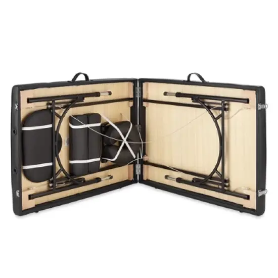 Saloniture Professional Portable Lightweight Bi-Fold Massage Table with Aluminum Legs image {2}