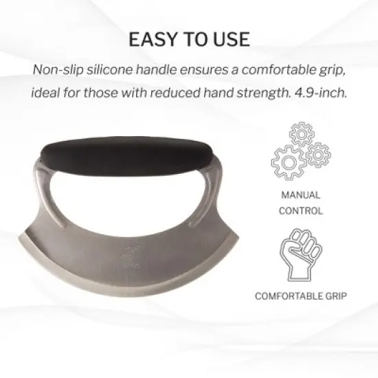 Amco Mezzaluna with Silicone Handle- 3 Pack, Stainless Steel Blade image {2}