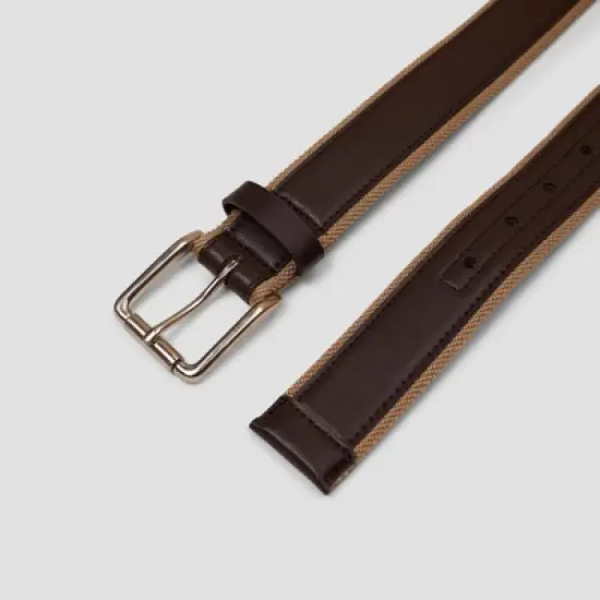 Men's Khaki Fabric with Overlay Belt - Goodfellow & Co&trade; Brown image {3}