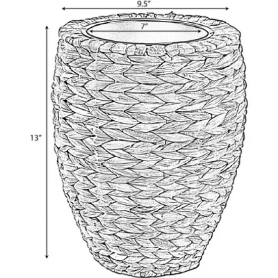 Vintiquewise Round Floor Planter with Metal Pot image {4}