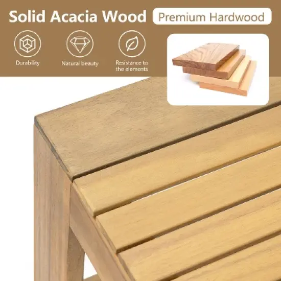 FIONECA 5-Piece Acacia Wood Outdoor Sectional Sofa Set with Cushions image {4}