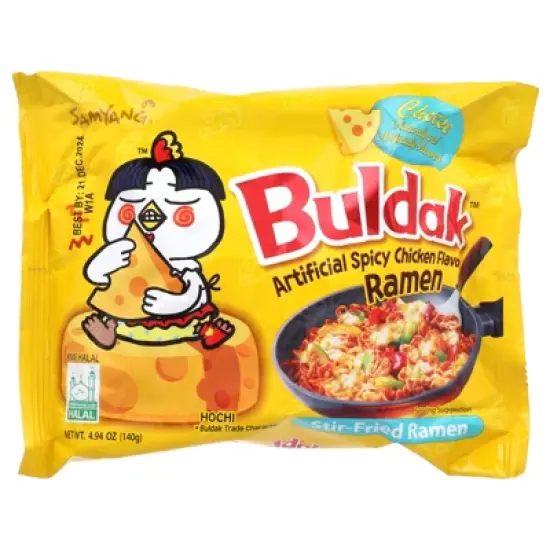 Buldak&trade;, Stir-Fried Ramen, Spicy Chicken, Cheese, 5 Packs, 4.94 oz (140 g) Each image {2}