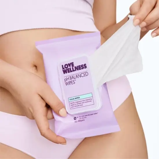 Love Wellness pH Balanced Wipes for Sensitive Care Unscented image {1}
