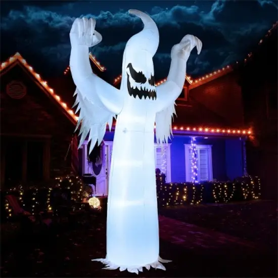 Joyfy 12 FT Halloween Inflatable Outdoor Decoration, Scary Ghost Inflatable with LEDs for Halloween Party Indoor, Outdoor, Yard, Garden, Lawn Decor image {3}