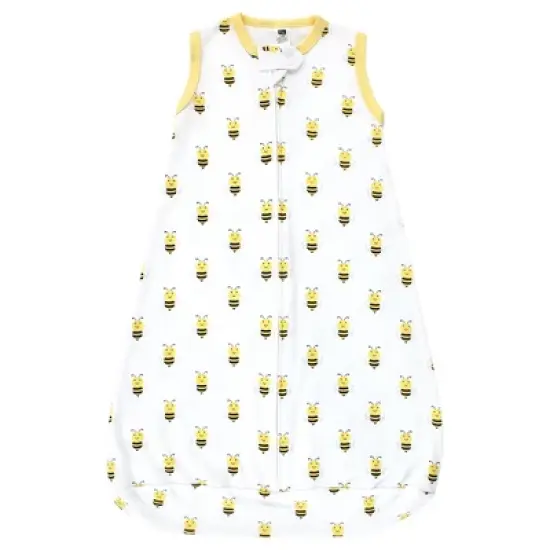 Hudson Baby Infant Girl Cotton Long-Sleeve Wearable Sleeping Bag, Sack, Blanket, Daisy Bee Sleeveless image {3}