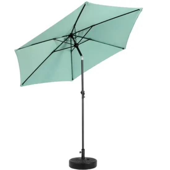 Gulches 9FT Outdoor Patio Umbrella Outdoor Table Umbrella with Push Button Tilt and Crank(Base Not Included)(Light green) image {3}