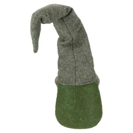 Northlight Forest Tree Chevron Hat Gnome Head Christmas Decoration - 21" - Green and Brown image {6}