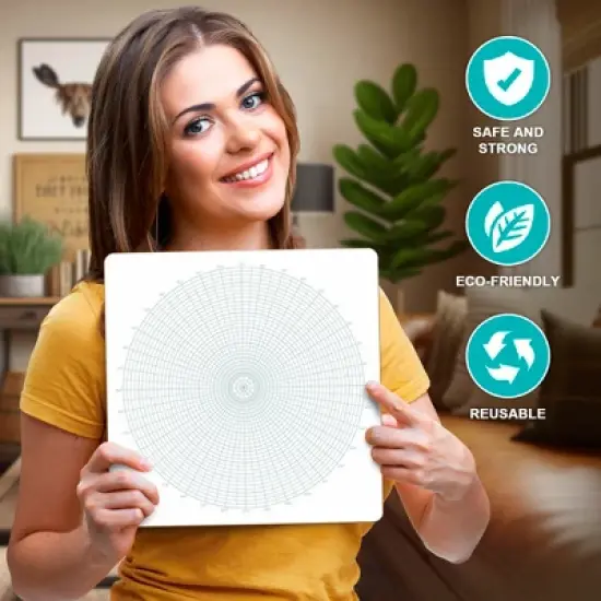 SCRIBBLEDO Circular Grid 12"x12" Dry Erase Board image {4}