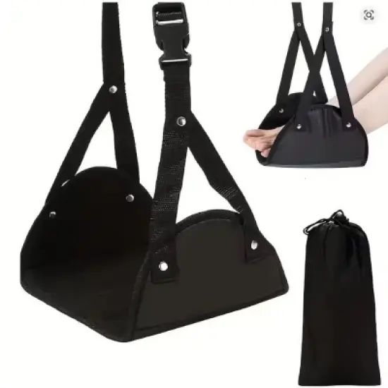 Kitcheniva Portable Hammock Footrest for Airplanes and Desks image {3}
