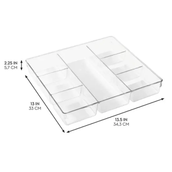 7-Section Plastic Dresser Drawer Organizer - Clear image {1}