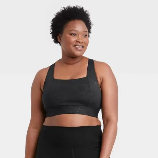 Women's Medium Support Square Neck Crossback Sports Bra - All in Motion&trade; image {2}