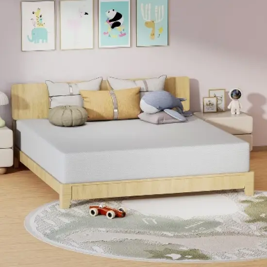 FDW 12 inch Bamboo Charcoal Memory Foam Mattress Cooling Gel CertiPUR-US Certified Breathable Bed Mattress for Cooler Sleep,White image {7}