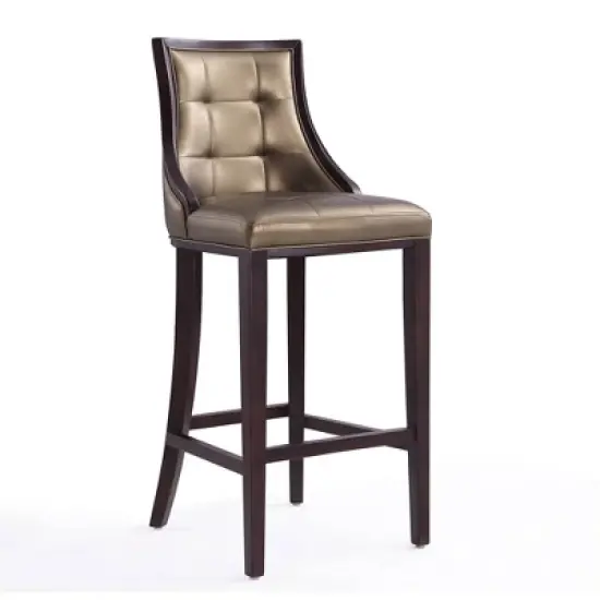 Fifth Avenue Upholstered Beech Wood Faux Leather Barstool - Manhattan Comfort image {7}