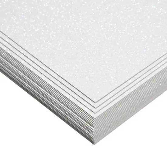 Bright Creations 24 Sheets White Glitter Cardstock Paper for Scrapbooking, Arts, DIY Sparkle Crafts, 280gsm, 8.5 x 11 In image {6}