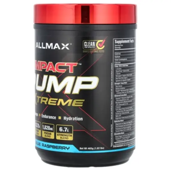 ALLMAX IMPACT&trade; PUMP XTREME, Blue Raspberry, 1.02 lbs (465 g) image {2}