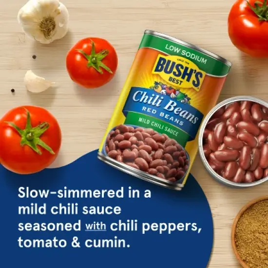 Bush's Low Sodium Red Beans in Mild Chili Sauce - 15oz image {4}