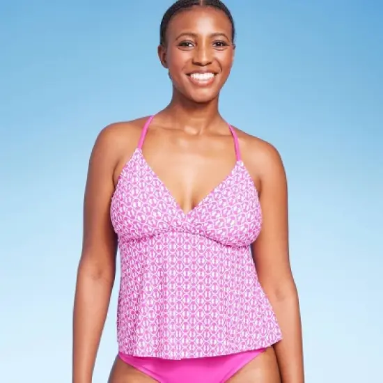Women's Crossback Tankini Top - Kona Sol&trade; Pink image {2}