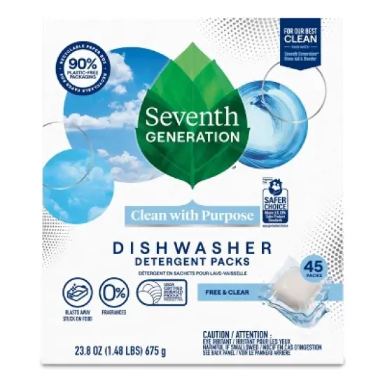 Seventh Generation Free & Clear Natural Dishwasher Detergent Packs image {5}