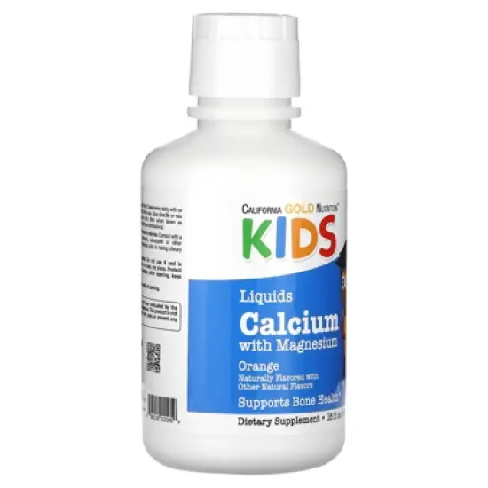 Children&rsquo;s Liquid Calcium with Magnesium by California Gold Nutrition, Bone and Immune Support, Orange Flavor, Gluten Free, Non-GMO, 16 fl oz (473 ml) image {4}