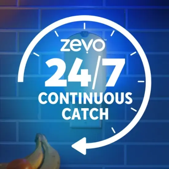 Zevo Flying Insect Indoor Light Fly Trap Starter Kit, Catches House Flies, Fruit Flies, Gnats and More - 1 Trap + 3 Refills image {2}