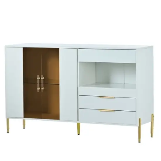 Modern Storage Cabinets with Acrylic Doors and Adjustable Shelves-ModernLuxe image {5}