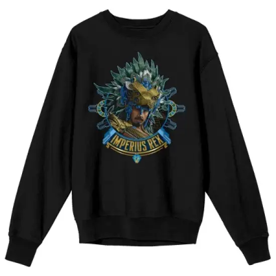 Black Panther Wakanda Forever Imperius Rex Crew Neck Long Sleeve Men's Black Sweatshirt image {5}