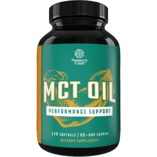 C8 Mct Coconut Oil Softgels, Capric Triglycerides Supplement for Body Sculpting, Enhanced Energy, Stamina & Weight Loss, Nature's Craft, 120ct image {8}