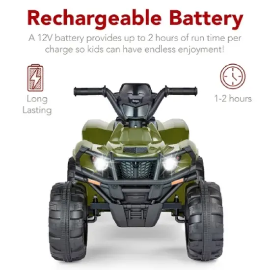 Best Choice Products 12V Kids Ride-On ATV Quad w/ Bluetooth, 2.4mph Max, Treaded Tires, LED Lights, Radio image {4}
