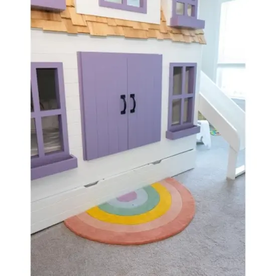 Unique Loom Playtime Kids Wool Collection Area Rug - Rainbow image {9}