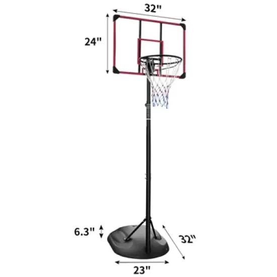 Dexmalle  32'' Backboard In/outdoor Adjustable Height Basketball Hoop System image {7}