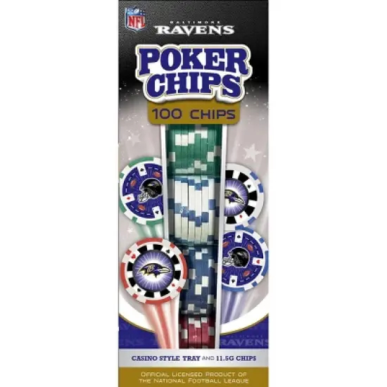MasterPieces Casino Style 100 Piece Poker Chip Set - NFL Baltimore Ravens image {1}