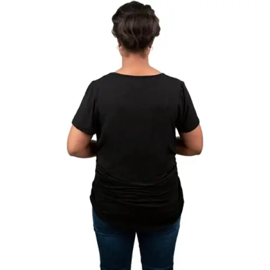 Bamboobies Nursing T-shirt for Breastfeeding - Black image {2}