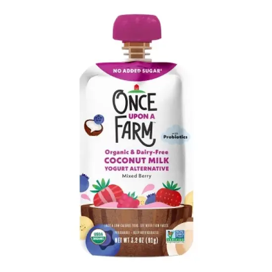Once Upon a Farm Coconut Yogurt Alternative Mixed Berry Organic Snack Pouch - 3.2oz image {4}