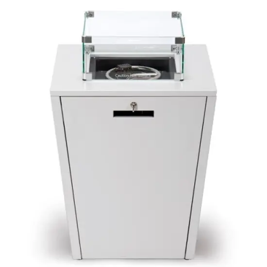 LeisureMod Marlin Modern Outdoor Patio Chaise Lounge Chair in White Aluminum Frame with Square Fire Pit Side Table image {5}