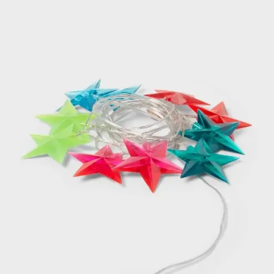10ct LED Dewdrop Star Christmas Indoor Outdoor Novelty String Lights Multicolor with Clear Wire - Wondershop&trade; image {2}